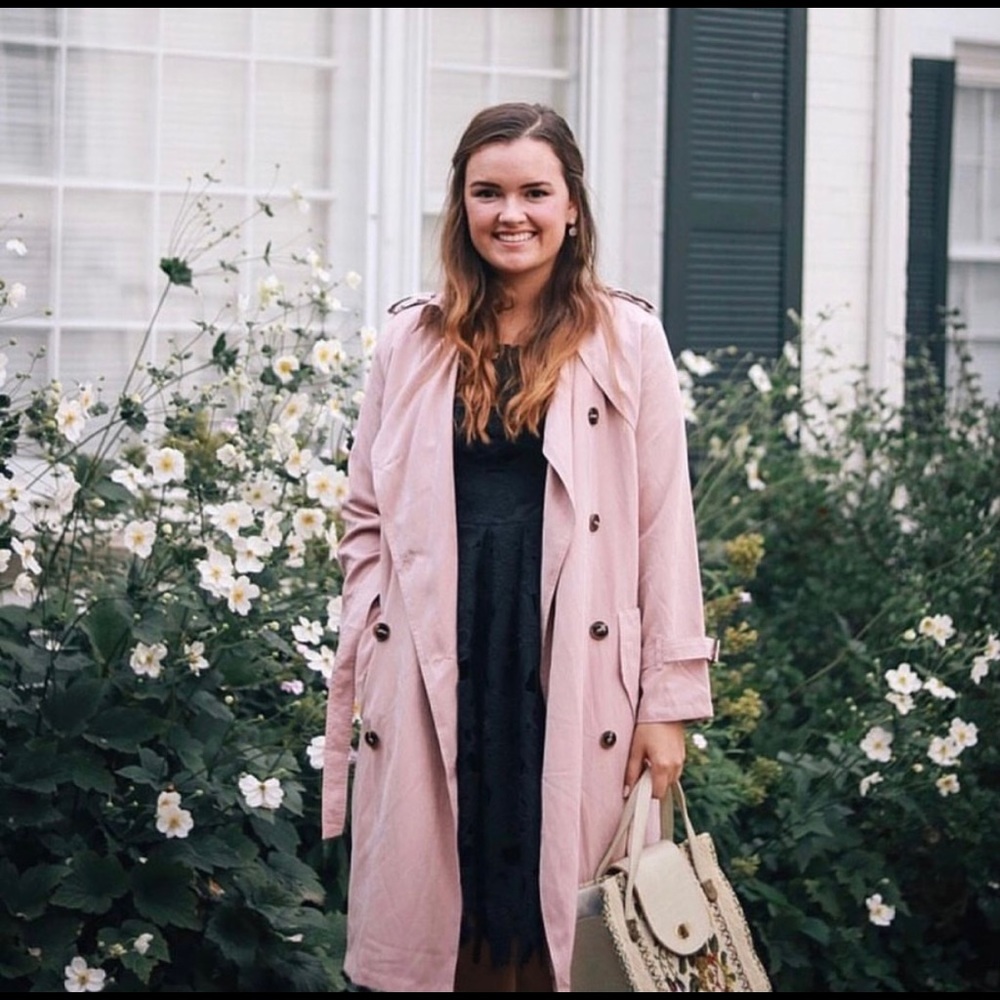 Chic Wish Pink Trench Coat